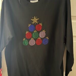 Black LIV Holiday Sweater with Ornament Design